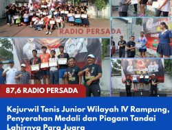 Kejurwil Tenis Junior Wilayah IV Rampung, Penyerahan Medali dan Piagam Tandai Lahirnya Para Juara