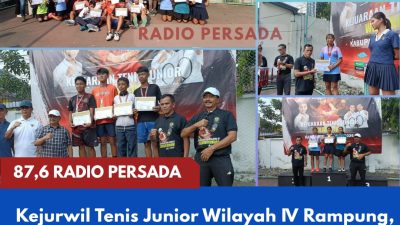 Kejurwil Tenis Junior Wilayah IV Rampung, Penyerahan Medali dan Piagam Tandai Lahirnya Para Juara