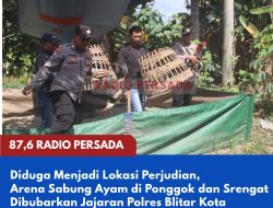 Diduga Menjadi Lokasi Perjudian, Arena Sabung Ayam di Ponggok dan Srengat Dibubarkan Jajaran Polres Blitar Kota