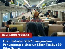Libur Sekolah 2026, Pergerakan Penumpang di Stasiun Blitar Tembus 39 Ribu Orang