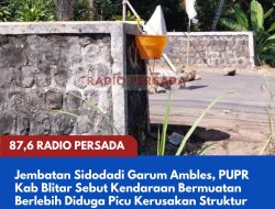 Jembatan Sidodadi Garum Ambles, PUPR Kab Blitar Sebut Kendaraan Bermuatan Berlebih Diduga Picu Kerusakan Struktur