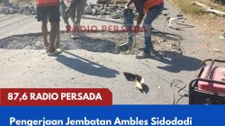 Pengerjaan Jembatan Ambles Sidodadi Garum Dimulai, Akses Ditutup Total Sekitar Sebulan