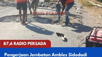 Pengerjaan Jembatan Ambles Sidodadi Garum Dimulai, Akses Ditutup Total Sekitar Sebulan