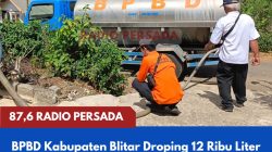 BPBD Kabupaten Blitar Droping 12 Ribu Liter Air Bersih untuk Ratusan Warga Terdampak Kemarau di Wates