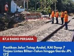 KAI Daop 7 Madiun Pastikan Kelaikan Jalur Blitar–Talun dan Progres Gardu JPL Baru