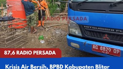 Krisis Air Bersih, BPBD Kabupaten Blitar Droping 12 Ribu Liter Air Bersih ke Desa Sumberagung, Panggungrejo