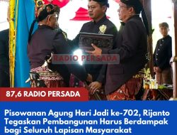 Pisowanan Agung Hari Jadi ke-702, Rijanto Tegaskan Pembangunan Harus Berdampak bagi Seluruh Lapisan Masyarakat