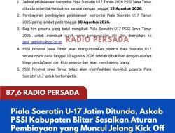Piala Soeratin U-17 Jatim Ditunda, Askab PSSI Kabupaten Blitar Sesalkan Aturan Pembiayaan yang Muncul Jelang Kick Off