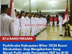 Paskibraka Kabupaten Blitar 2026 Resmi Dikukuhkan, Siap Mengibarkan Sang Merah Putih pada Peringatan HUT ke-81 RI