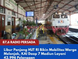Libur Panjang HUT RI Bikin Mobilitas Warga Melonjak, KAI Daop 7 Madiun Layani 42.996 Pelanggan