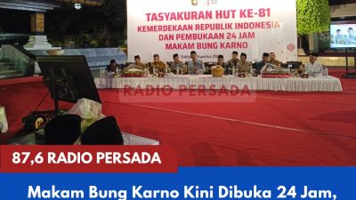 Makam Bung Karno Kini Dibuka 24 Jam, Peziarah Bisa Datang Kapan Saja Termasuk Tengah Malam