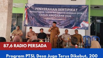Program PTSL Desa Jugo Kabupaten Blitar Terus Dikebut, 200 Sertipikat Tanah Diserahkan kepada Warga dari Target 1.400 Bidang