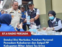 Deteksi Dini Narkoba, Puluhan Personel Pemadam Kebakaran dan Satpol PP Kabupaten Blitar Jalani Tes Urine