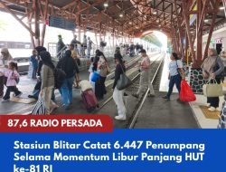 Stasiun Blitar Catat 6.447 Penumpang Selama Momentum Libur Panjang HUT ke-81 RI