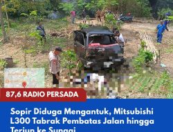 Sopir Diduga Mengantuk, Mitsubishi L300 Tabrak Pembatas Jalan hingga Terjun ke Sungai