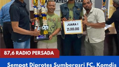 Sempat Diprotes Sumberasri FC, Komdis PSSI Kabupaten Blitar Tetapkan BLU FC Menang 2-1