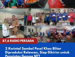 2 Kwintal Sambel Pecel Khas Blitar Diproduksi Relawan, Siap Dikirim untuk Penyintas Gempa NTT