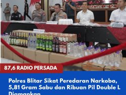 Polres Blitar Sikat Peredaran Narkoba, 5,81 Gram Sabu dan Ribuan Pil Double L Diamankan