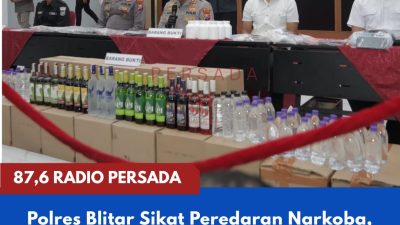 Polres Blitar Sikat Peredaran Narkoba, 5,81 Gram Sabu dan Ribuan Pil Double L Diamankan