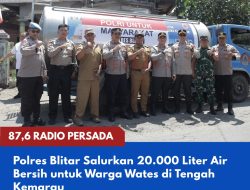 Polres Blitar Salurkan 20.000 Liter Air Bersih untuk Warga Wates di Tengah Kemarau