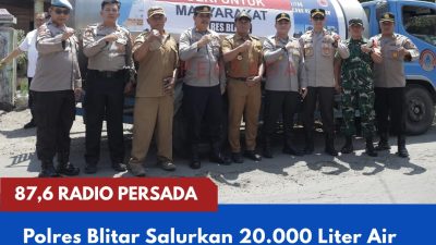 Polres Blitar Salurkan 20.000 Liter Air Bersih untuk Warga Wates di Tengah Kemarau