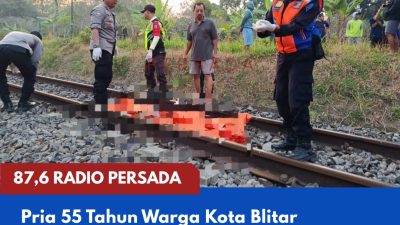 Pria 55 Tahun Warga Kota Blitar Meninggal Tertabrak Kereta Api Majapahit di Perlintasan Desa Pojok, Garum