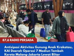 Antisipasi Aktivitas Gunung Anak Krakatau, KAI Daerah Operasi 7 Madiun Tambah Kereta Malang-Jakarta Lewat Blitar