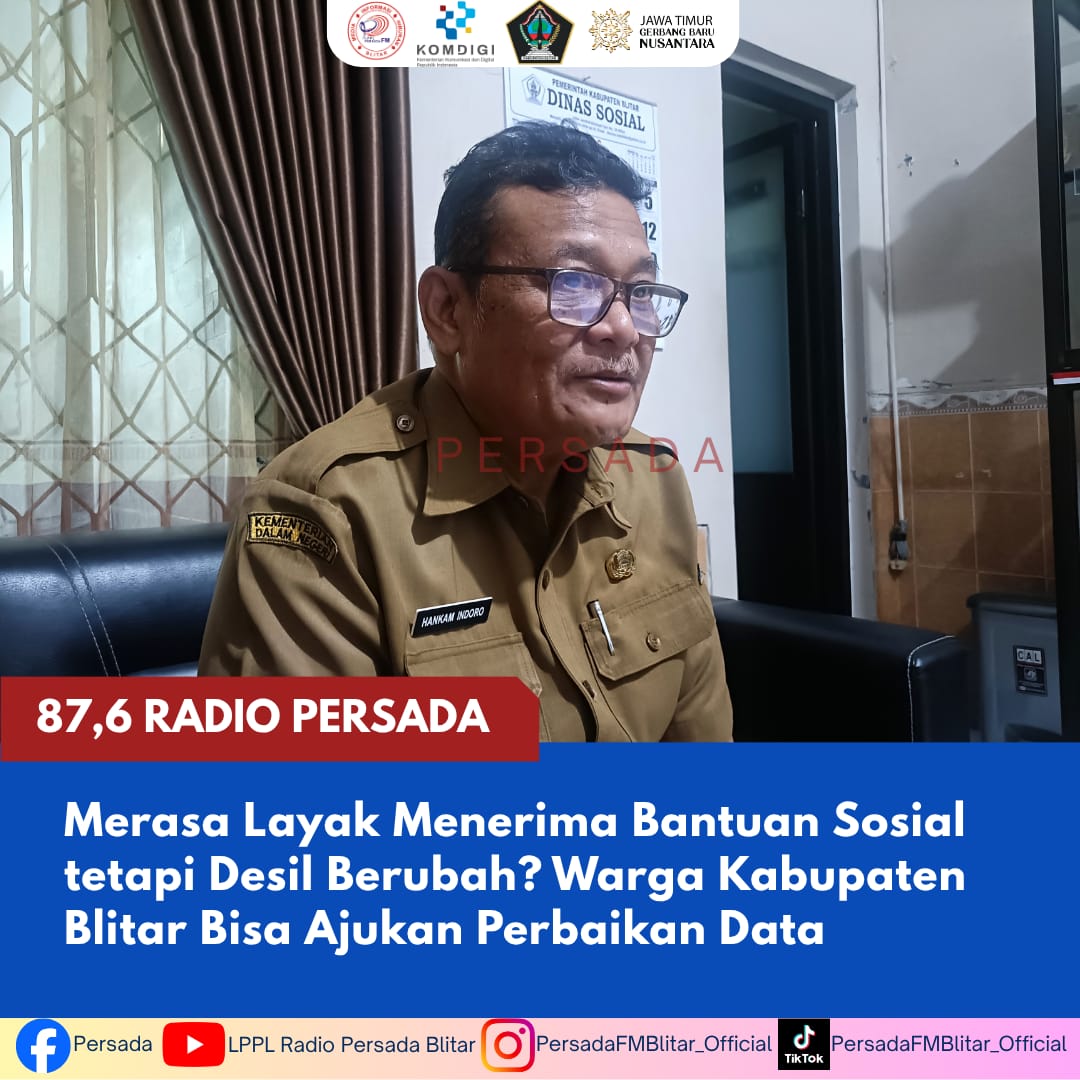 Merasa Layak Menerima Bantuan Sosial tetapi Desil Berubah? Warga Kabupaten Blitar Bisa Ajukan Perbaikan Data