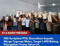 500 Sertipikat PTSL Diserahkan kepada Warga Tugurejo Wates, 1.450 Bidang Ditargetkan Tuntas Tahun Ini