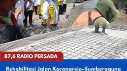 Rehabilitasi Jalan Karangrejo–Sumberagung Diperkuat Beton dan Hotmix Sepanjang 2,9 Kilometer