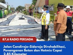 Jalan Candirejo–Sidorejo Direhabilitasi, Penanganan Beton dan Hotmix Capai 2,85 Kilometer