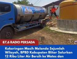 Kekeringan Masih Melanda Sejumlah Wilayah, BPBD Kabupaten Blitar Salurkan 12 Ribu Liter Air Bersih ke Wates dan Binangun