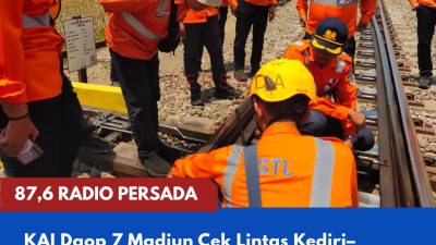 KAI Daop 7 Madiun Cek Lintas Kediri–Tulungagung, Petugas Tak Hanya Dicek Kesiapannya tetapi Juga Kesehatannya