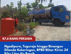 Ngadipuro, Tugurejo hingga Binangun Dilanda Kekeringan, BPBD Blitar Kirim 24 Ribu Liter Air Bersih