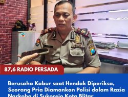 Berusaha Kabur saat Hendak Diperiksa, Seorang Pria Diamankan Polisi dalam Razia Narkoba di Sukorejo Kota Blitar
