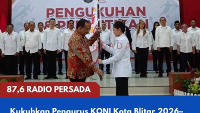 Kukuhkan Pengurus KONI Kota Blitar Periode 2026–2030, Pembinaan Atlet dan Strategi Perolehan Medali Jadi Fokus Menuju Porprov 2027
