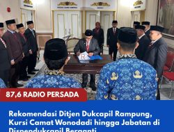 Rekomendasi Ditjen Dukcapil Rampung, Kursi Camat Wonodadi hingga Jabatan di Dispendukcapil Berganti