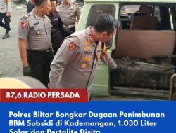Polres Blitar Bongkar Dugaan Penimbunan BBM Subsidi di Kademangan, 1.030 Liter Solar dan Pertalite Disita