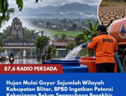 Hujan Mulai Guyur Sejumlah Wilayah Kabupaten Blitar, BPBD Ingatkan Potensi Kekeringan Belum Sepenuhnya Berakhir