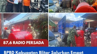 BPBD Kabupaten Blitar Salurkan Empat Tandon Air Berkapasitas 4.800 Liter untuk Warga Pakisaji